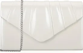 Women Evening Bag Metallic PU Clutch Handbag Pleated Flap Envelope Handbag for Formal Prom Cocktail Party