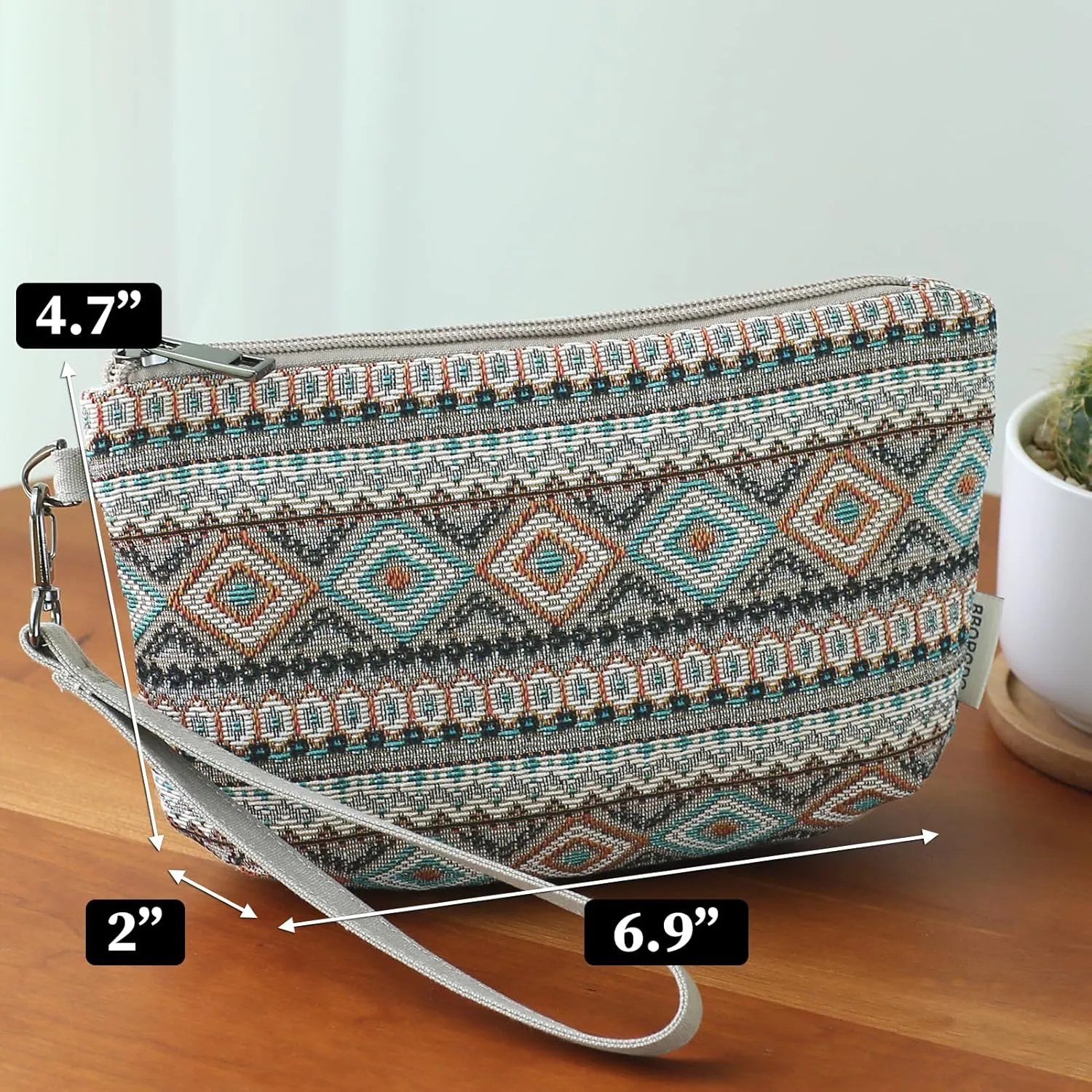 Women Zipper Wristlet Wallet with Coin Pocket