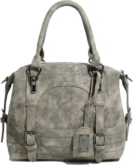 Women's Vintage Western Doctor Boston Washed Vegan Leather Top Handle Crossbody Tote Work Bag