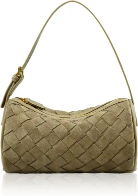 Woven Leather Bag, Evening Bag Clutch Purses for Women, Leather Top-handle Shoulder Bags, Small Woven Handbag