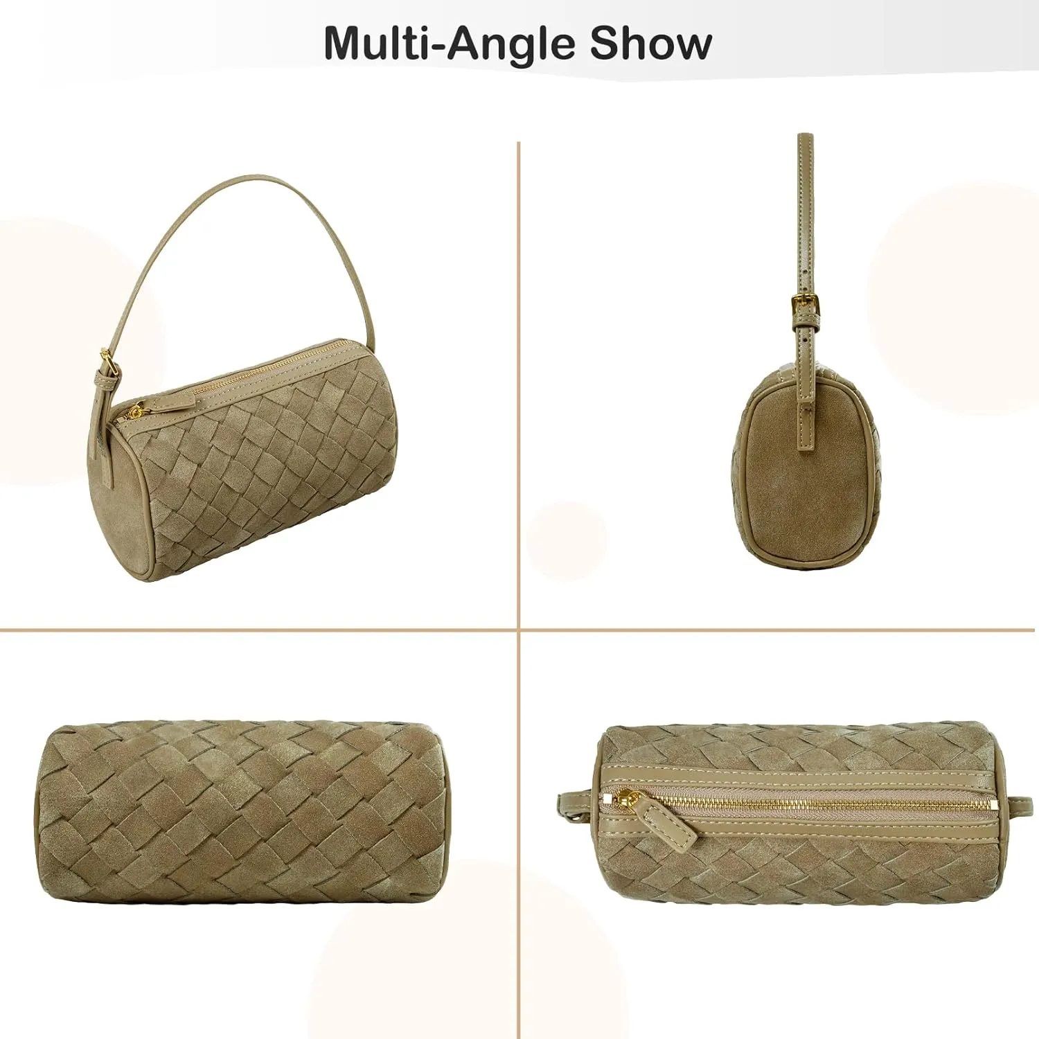 Woven Leather Bag, Evening Bag Clutch Purses for Women, Leather Top-handle Shoulder Bags, Small Woven Handbag