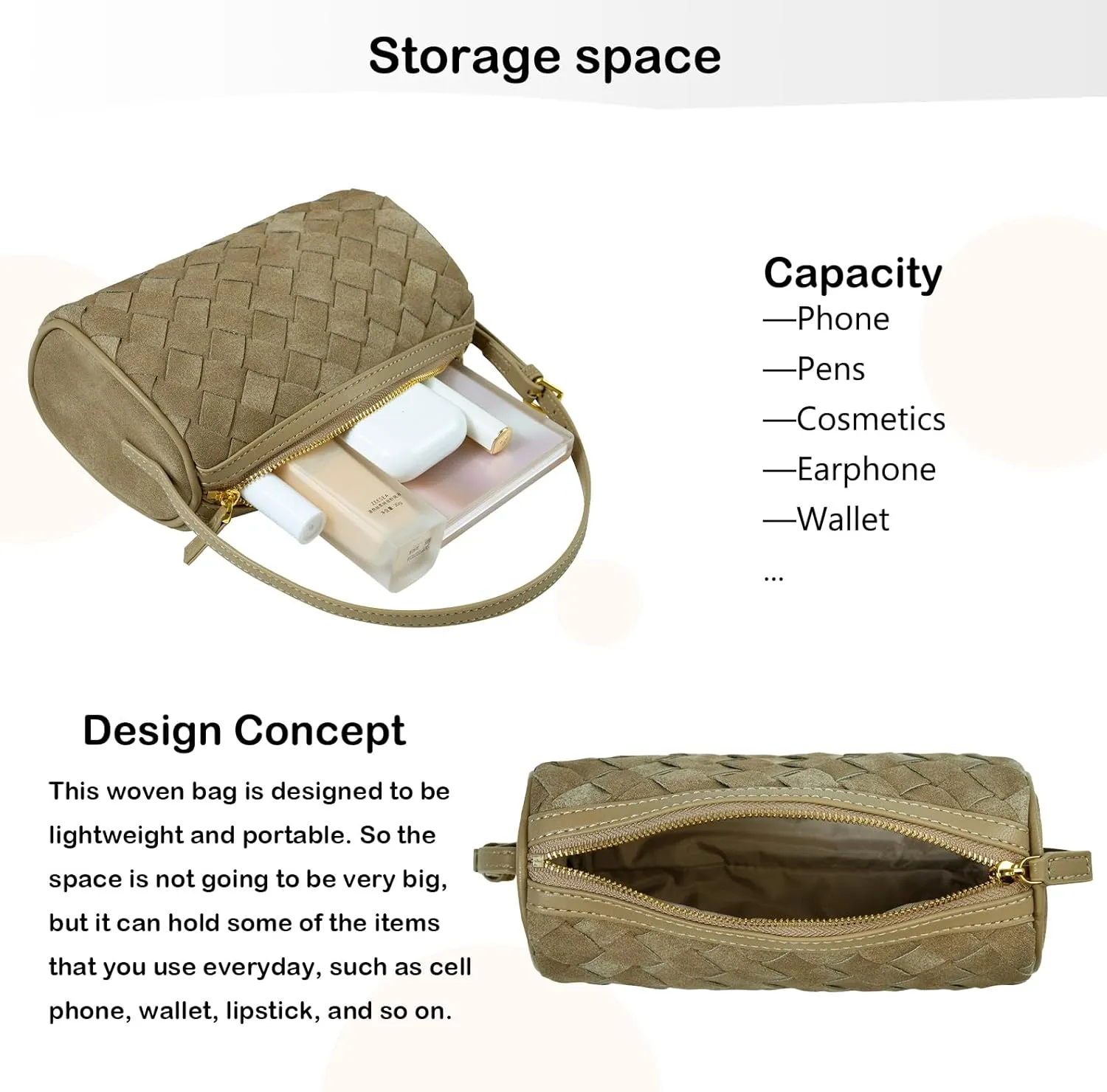 Woven Leather Bag, Evening Bag Clutch Purses for Women, Leather Top-handle Shoulder Bags, Small Woven Handbag