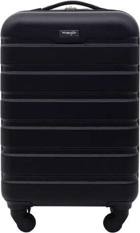 Wrangler Hardside Spinner Carry-On Luggage, Black, 20-Inch